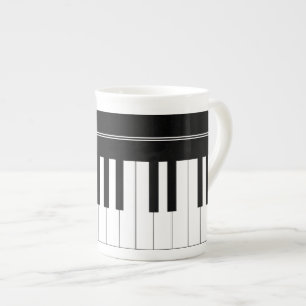Piano keyboard bone china mug