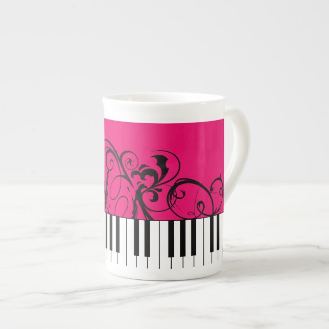 Piano Keyboard Bone China Mug (Front Right)