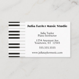 Piano Keyboard Border Music Teacher Business Card