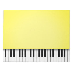 Piano Keyboard Bright Yellow 8.5x11 Music Notepad