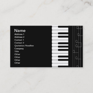 Piano keyboard business card