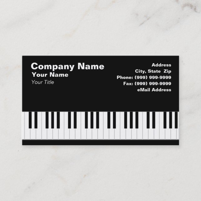 Piano Keyboard Business Card (Front)