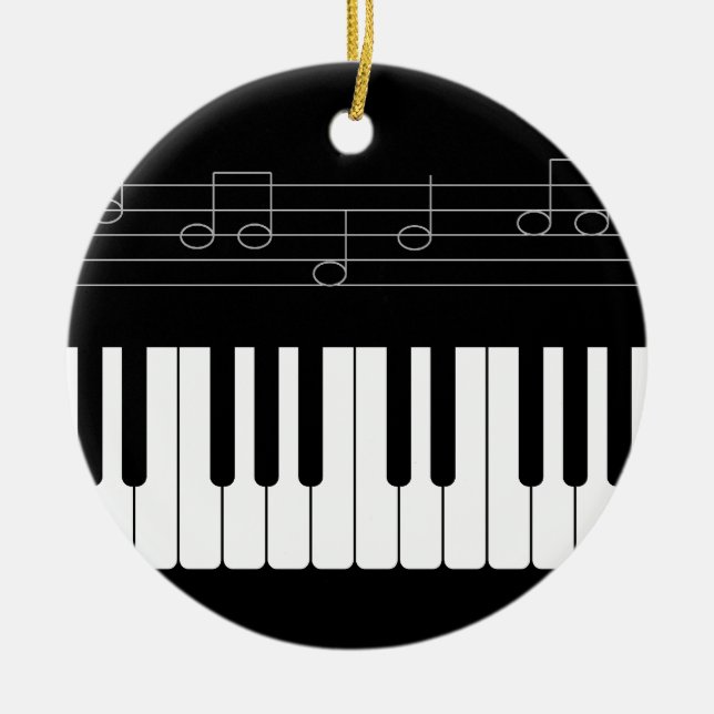 Piano keyboard ceramic tree decoration (Front)