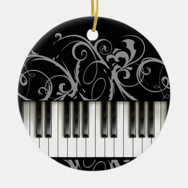 Piano Keyboard Ceramic Tree Decoration (Front)