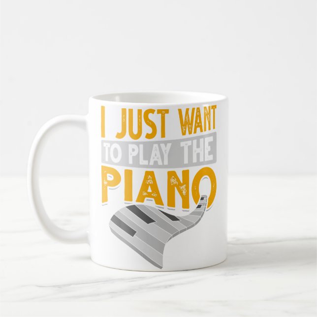 Piano Keyboard Classical Music Pianist Musician Fu Coffee Mug (Left)
