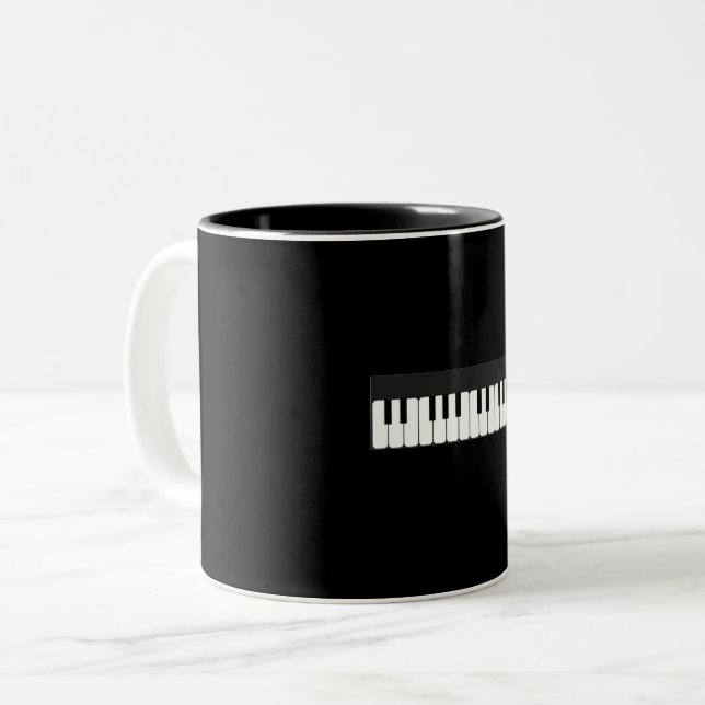 Piano Keyboard Clavier 24 Keys Two-Tone Coffee Mug (Front Left)