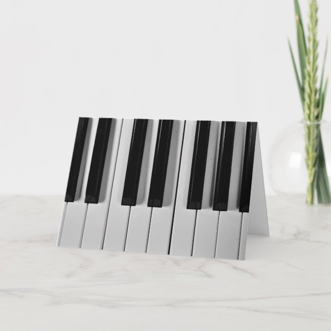 Piano Keyboard Custom Greeting Card (Front)