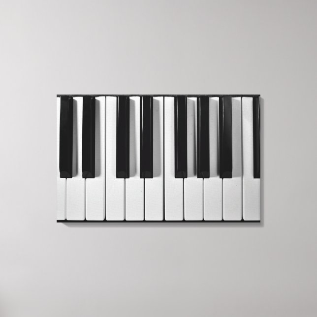 Piano Keyboard Custom Stretched Canvas Print (Front)