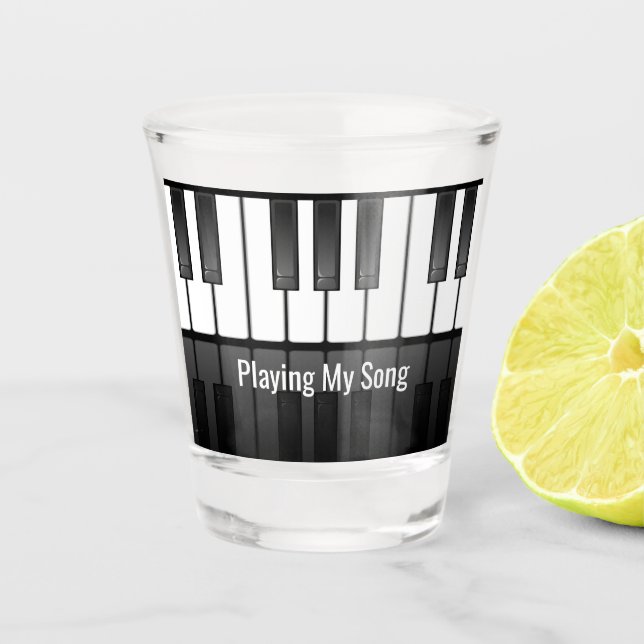 Piano Keyboard Design Shot Glass (Front)