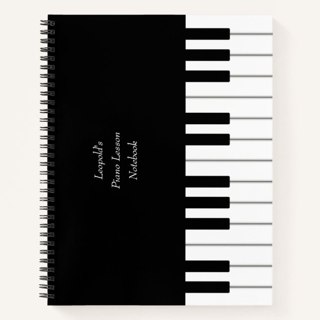 Piano Keyboard Elegant Personalised Musician's Notebook (Front)