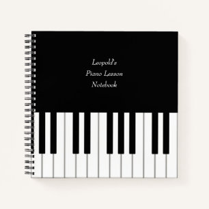 Piano Keyboard Elegant Personalised Musician's Notebook