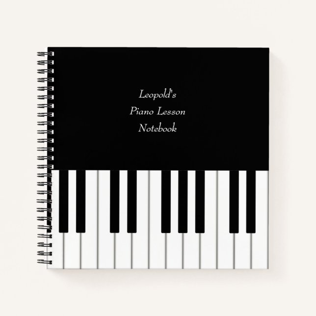 Piano Keyboard Elegant Personalised Musician's Notebook (Front)