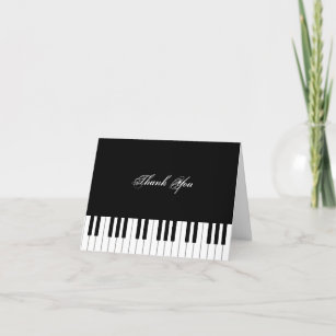 Piano Keyboard Elegant Personalised Musician's Thank You Card