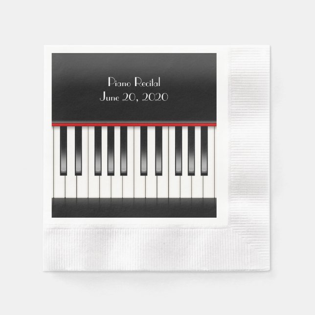 Piano Keyboard for Piano Recital Napkin (Front)