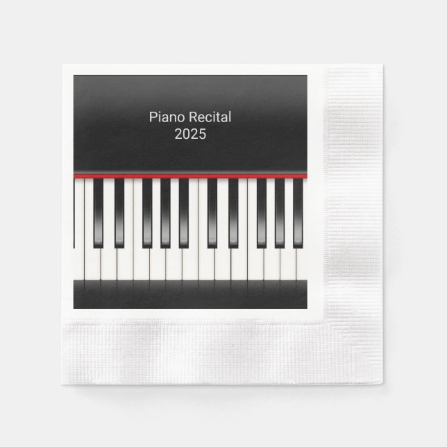 piano keyboard for piano recital napkin (Front)