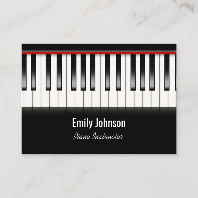 Piano keyboard for Piano teacher Business Card (Front)