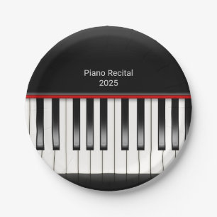 piano keyboard for recital reception paper plate