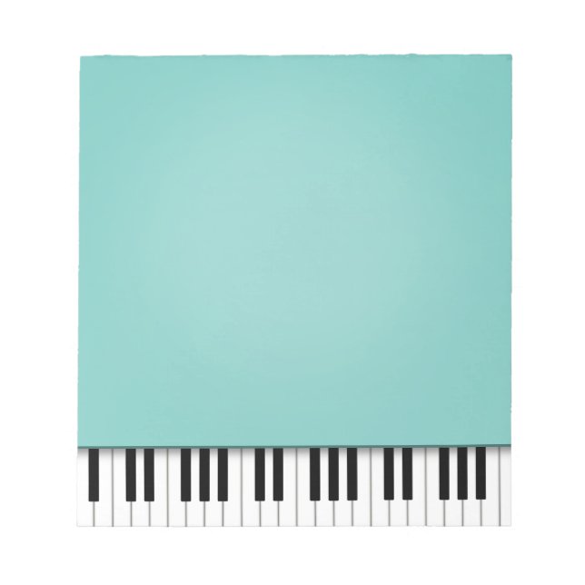 Piano Keyboard Fun Aqua 5.5x6 Music Notepad (Front)