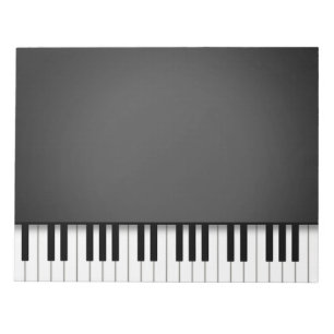 Piano Keyboard Fun Black 8.5x11 Music Notepad