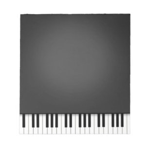Piano Keyboard Fun Black Music Notepad