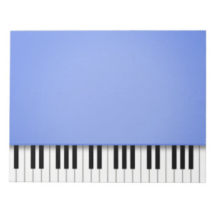 Piano Keyboard Fun Blue 8.5x11 Music Notepad