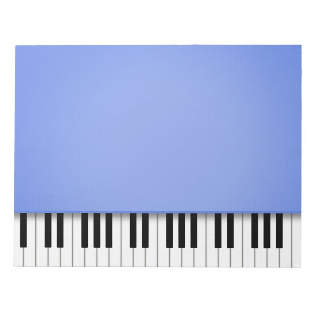 Piano Keyboard Fun Blue 8.5x11 Music Notepad (Front)