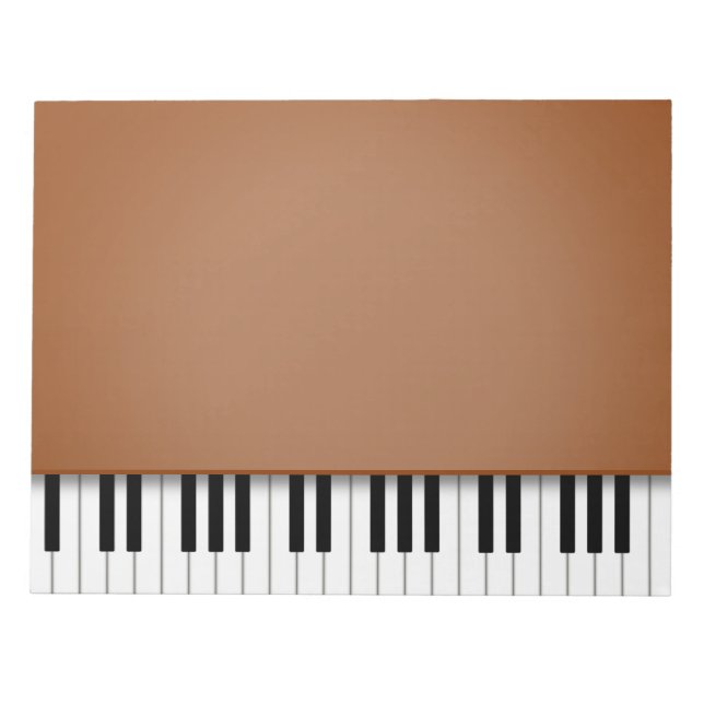 Piano Keyboard Fun Brown 8.5x11 Music Notepad (Front)