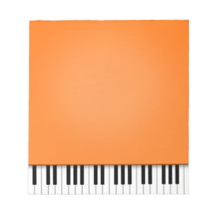 Piano Keyboard Fun Orange 5.5x6 Music Notepad