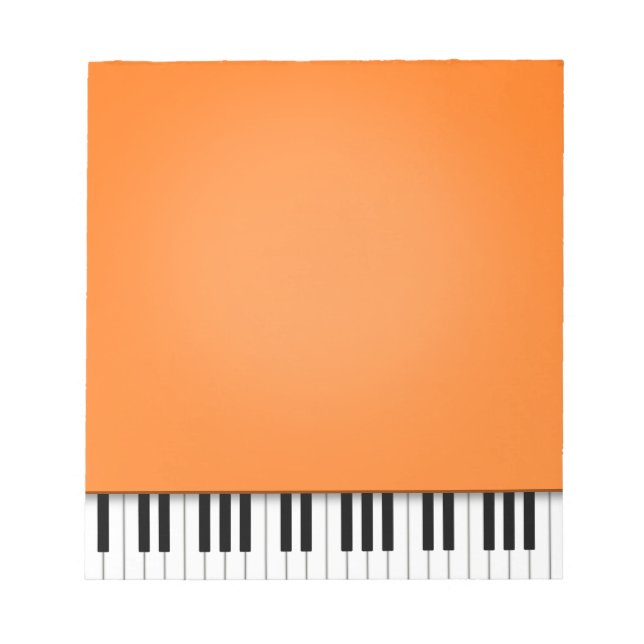 Piano Keyboard Fun Orange 5.5x6 Music Notepad (Front)