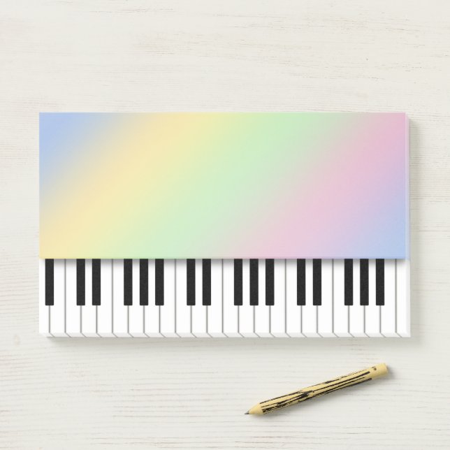 Piano Keyboard Fun Rainbow Music Post-it Notes (On Desk)