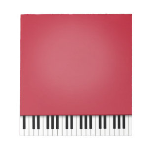 Piano Keyboard Fun Red 5.5x6 Music Notepad