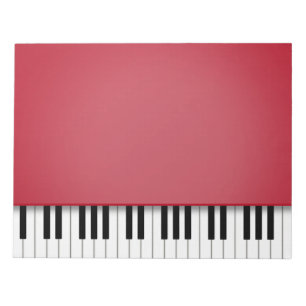 Piano Keyboard Fun Red 8.5x11 Music Notepad