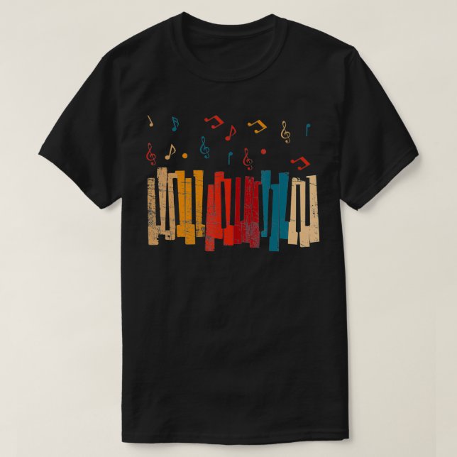 Piano Keyboard Instrument Player Music Lover  T-Shirt (Design Front)