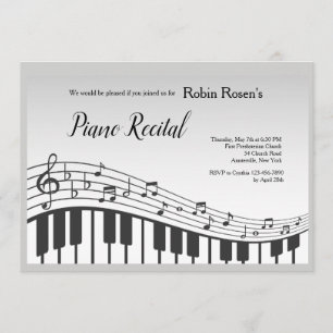 Piano Keyboard Invitation