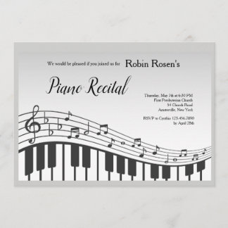 Piano Keyboard Invitation
