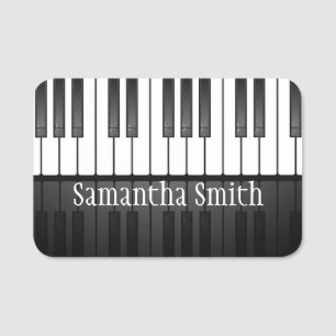 Piano Keyboard Keys Design Name Tag