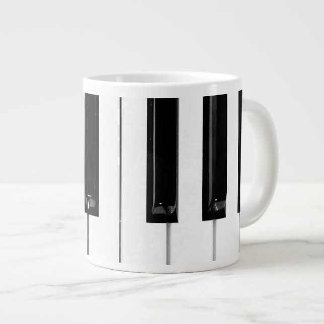 Piano Keyboard Keys Large Coffee Mug (Front Right)