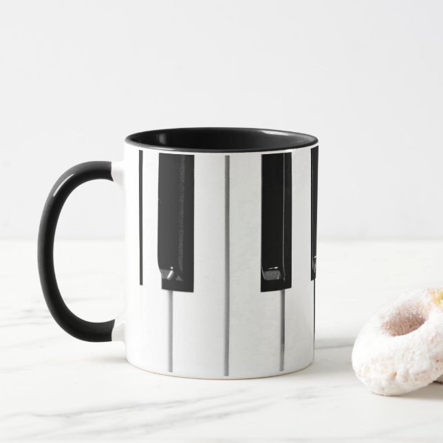 Piano Keyboard Keys Mug (With Donut)