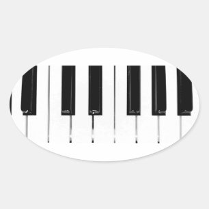 Piano Keyboard Keys Oval Sticker