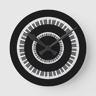 Piano Keyboard Keys  Round Clock
