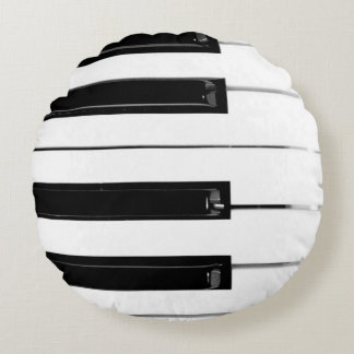 Piano Keyboard Keys Round Cushion