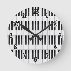 Piano / Keyboard Keys: Wall Clock