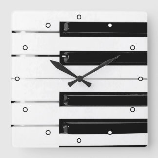 Piano Keyboard Keys with Dots Square Wall Clock