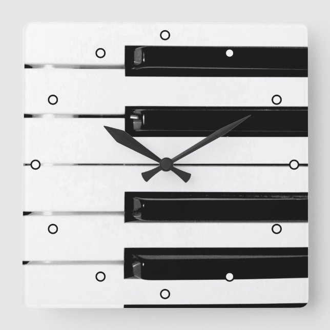 Piano Keyboard Keys with Dots Square Wall Clock (Front)