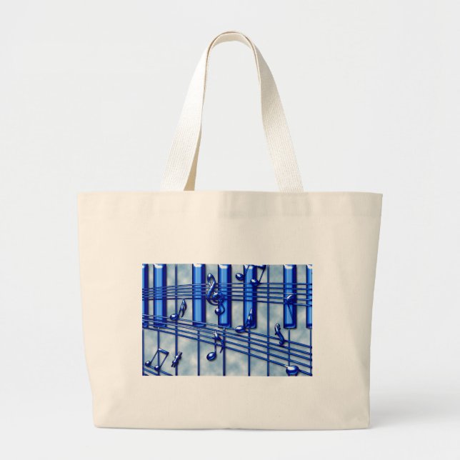 Piano Keyboard Large Tote Bag (Front)