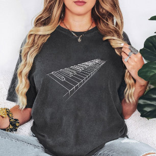 Piano Keyboard Line Art T-Shirt
