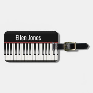 piano keyboard luggage tag