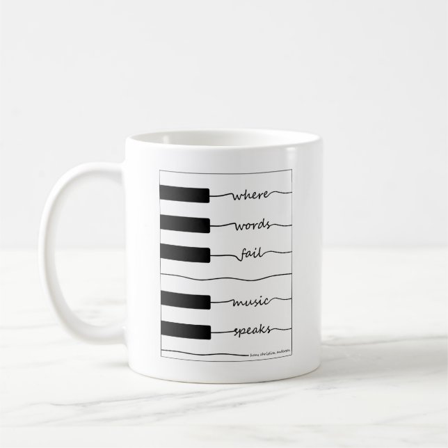 Piano Keyboard Mug with Inspirational Quote (Left)