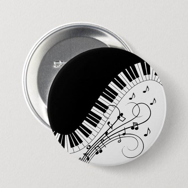 Piano Keyboard Music Design   7.5 Cm Round Badge (Front & Back)
