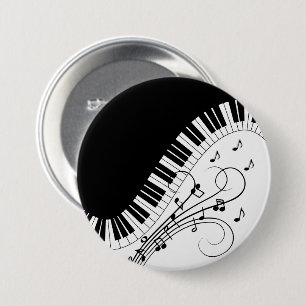 Piano Keyboard Music Design 7.5 Cm Round Badge